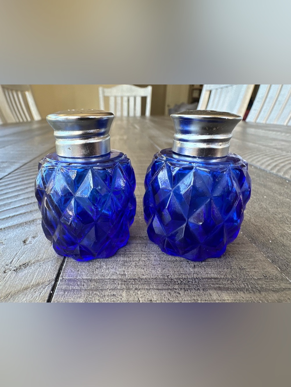 Cobalt Blue Glass Salt & Pepper Shaker Set - Picture 5 of 8
